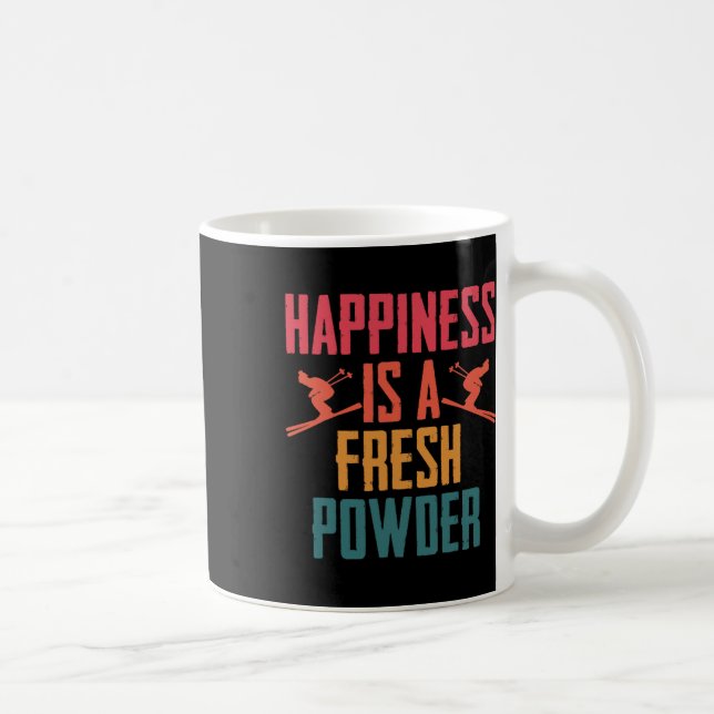 Caneca De Café Esqui Esquiando Esporte De Inverno Felicidade É Pó (Direita)