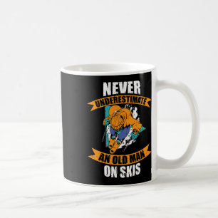Caneca De Café Esqui Masculino Esqui Divertido Nunca Subestime um