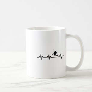 Caneca De Café Esqui Pulso de Vida Coração Ekg 