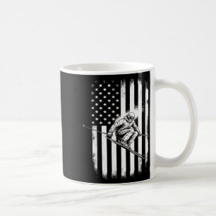 Caneca De Café Esqui usa bandeira americana esporte de inverno es