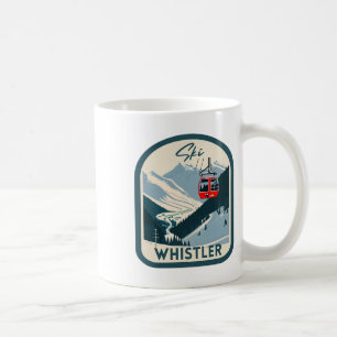 Caneca De Café Esqui Whistler Retro Estilo Vintage Esqui Whistler