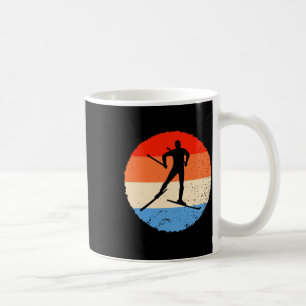 Caneca De Café Esquiador Cross Country Retro de Esqui