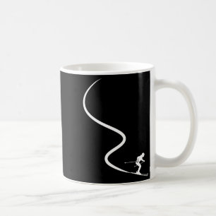 Caneca De Café Esquiador de esqui engraçado silhueta pó trilha mo