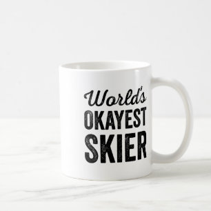 Caneca De Café Esquiador Mais ou Menos do Mundo Engraçado Sarcást