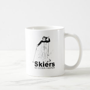Caneca De Café esquiadores caem mais rápido