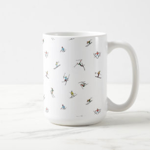 Caneca De Café Esquiadores De Inverno Em Ação