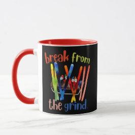Caneca de Café Esquiadores na Neve