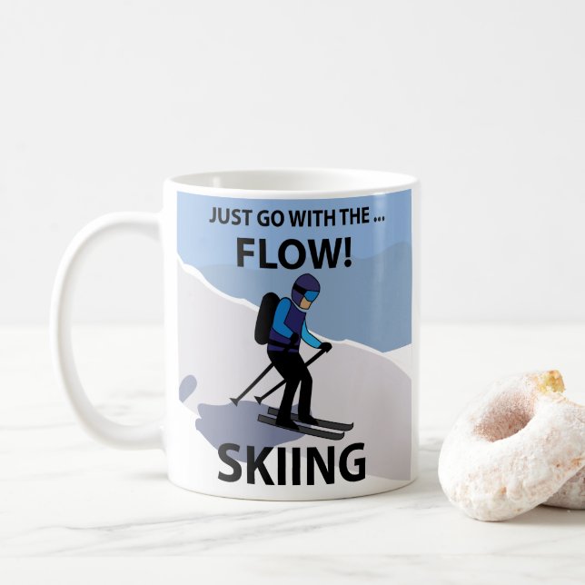 Caneca De Café Esquiar Basta Seguir o Fluxo Esquiar (Com Donut)