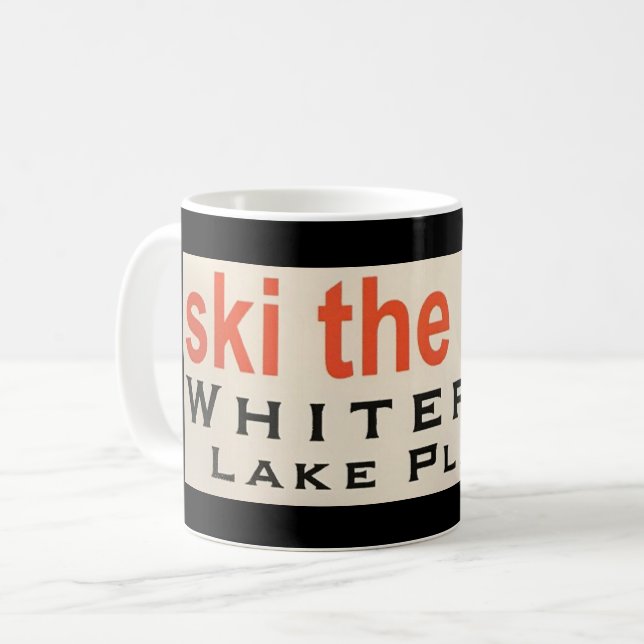 Caneca De Café Esquiar Whiteface Lake Placid (Frente Esquerda)