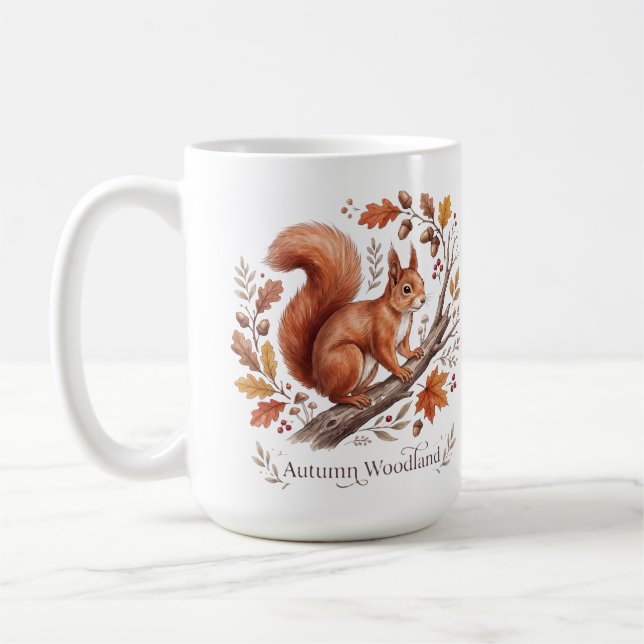 Caneca De Café  Esquilo da Floresta de Outono   (Esquerda)
