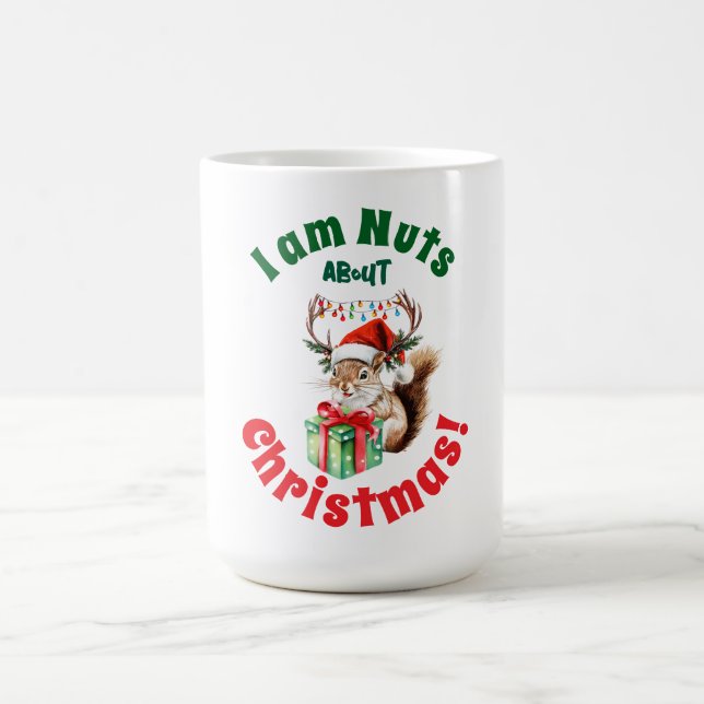 Caneca De Café Esquilo de Natal e Barras de Presente (Centro)