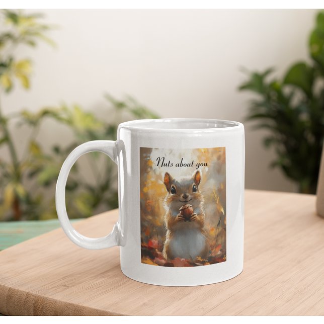 Caneca De Café Esquilo, loucos sobre você (Criador carregado)