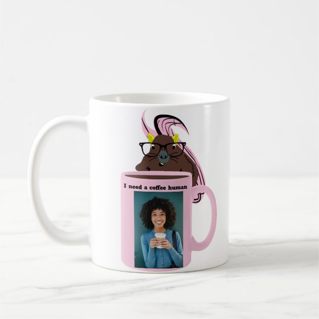 Caneca De Café Esquilo Malvado #211 Café Humano (Esquerda)