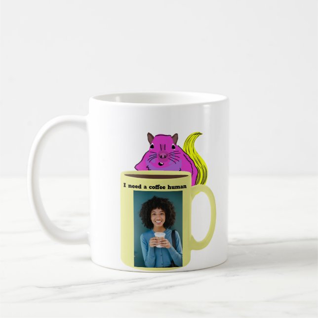 Caneca De Café Esquilo Malvado #234 Café Humano (Esquerda)