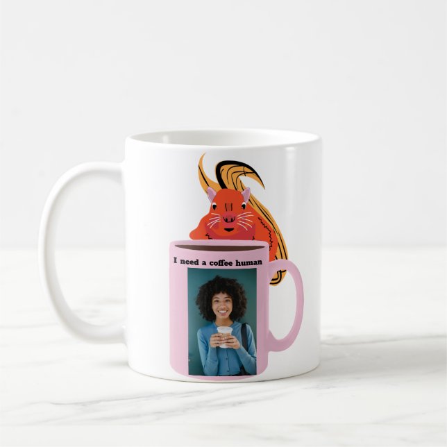 Caneca De Café Esquilo Malvado #306 Café Humano (Esquerda)