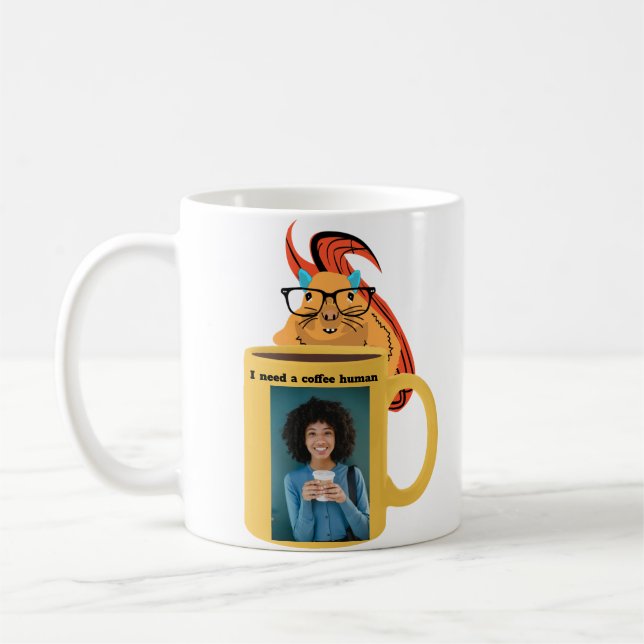 Caneca De Café Esquilo Malvado #321 Café Humano (Esquerda)