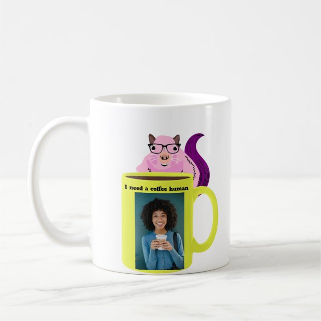 Caneca De Café Esquilo Malvado #344 Café Humano (Esquerda)
