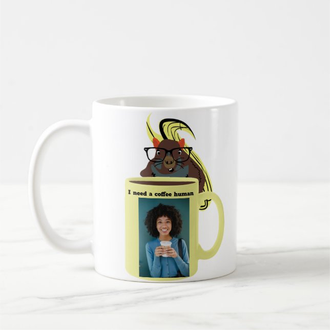Caneca De Café Esquilo Malvado #396 Café Humano (Esquerda)