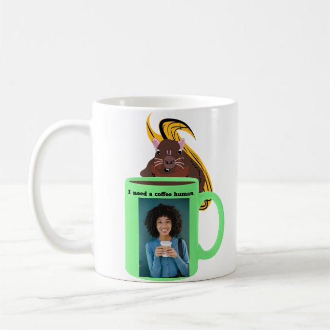 Caneca De Café Esquilo Malvado #397 Café Humano (Esquerda)