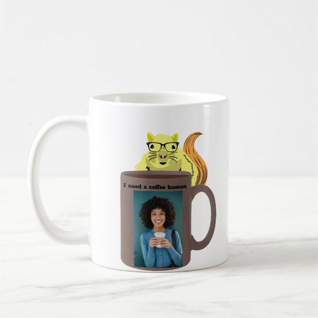 Caneca De Café Esquilo Malvado #419 Café Humano (Esquerda)