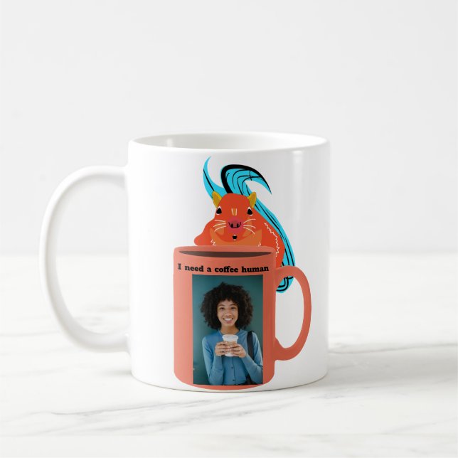 Caneca De Café Esquilo Malvado #485 Café Humano (Esquerda)