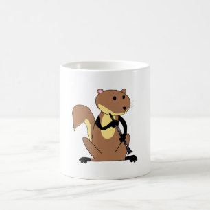 Caneca De Café Esquilo que joga o clarinete