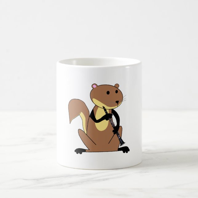 Caneca De Café Esquilo que joga o clarinete (Centro)