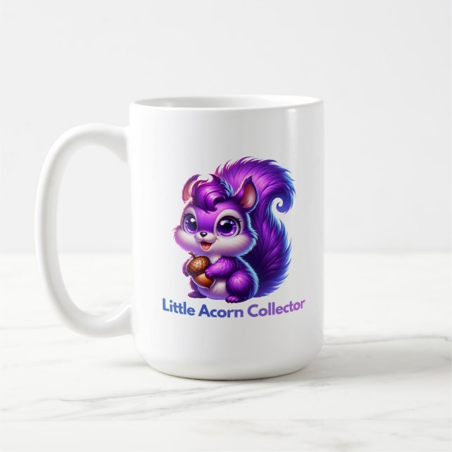 Caneca De Café Esquilo Roxo com Bolota (Esquerda)