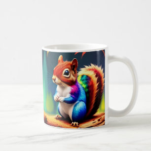 Caneca De Café Esquilo Sentado Colorido Fofo-75463