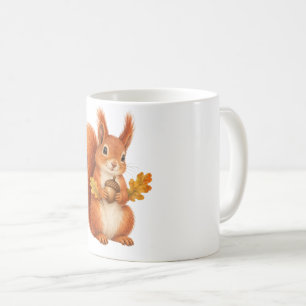 Caneca De Café Esquilo Vermelho com uma Bolota