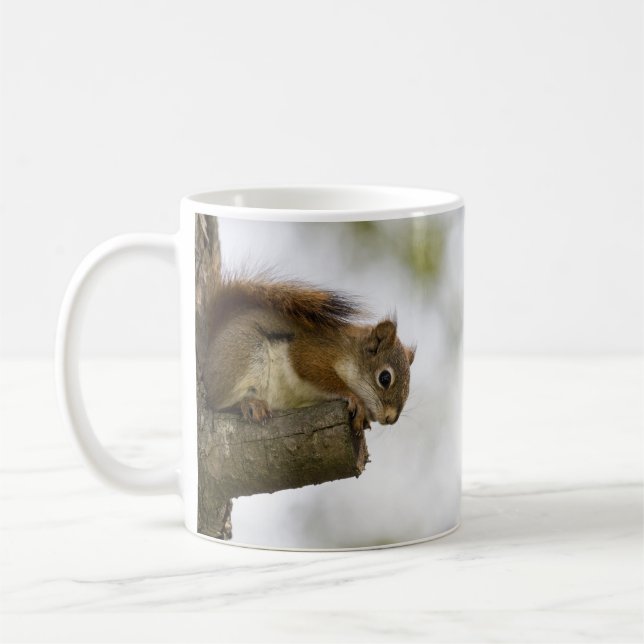 Caneca De Café Esquilo Vermelho do Bebê (Esquerda)