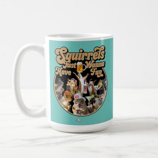 Caneca De Café Esquilos Só Querem Divertir-Se. (Esquerda)