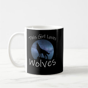 Caneca De Café ESSA GAROTA AMA WOLVES Uivando Wolf Starry Sky Moo