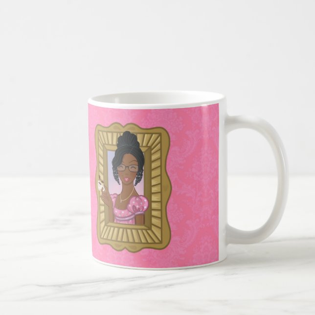 Caneca De Café Essa garota negra ama Jane se enroscando a rosa (Direita)
