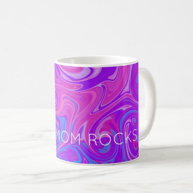 Caneca De Café ESSA MÃE Pintou Mármaco Rosa, Brincadeira de Café (Frente Esquerda)