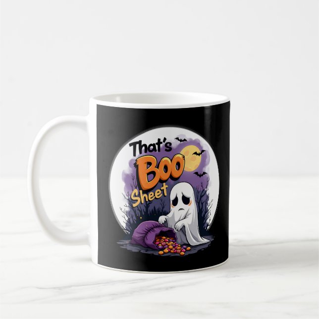 Caneca De Café Esse é Boo Sheet Halloween Ghost (Esquerda)