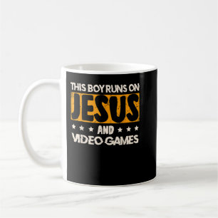 Caneca De Café Esse garoto corre por Jesus e Videos games para um