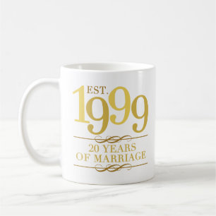 Caneca De Café Est. 1999 20º Aniversário de Casamento