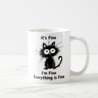 Caneca De Café Está bem, estou bem, está tudo bem, gato engraçado