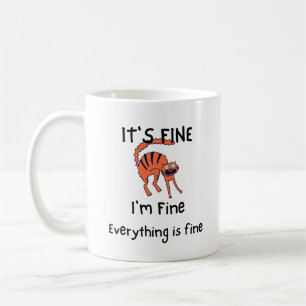 Caneca De Café Está bem, estou bem, tudo bem personalizar o gato
