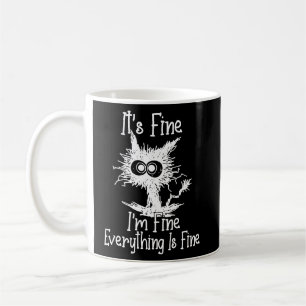 CANECA DE CAFÉ ESTÁ BEM, ESTOU BEM, TUDO ESTÁ BEM, GATO.