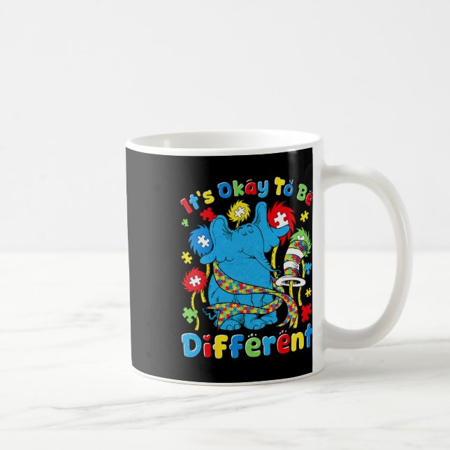Caneca De Café Está bem ser diferente no elefante da consciência  (Direita)