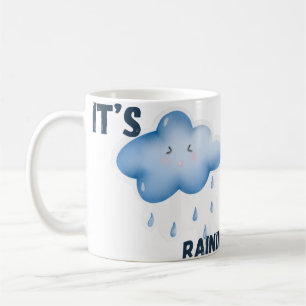 Caneca De Café Está Chovendo Tempo Estético