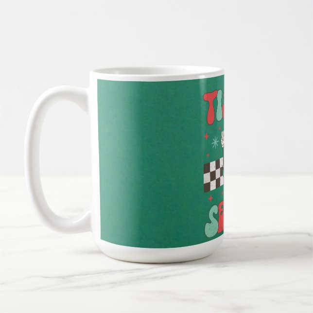 Caneca De Café Esta É A Época De Natal Groovy Retro Xmas (Esquerda)