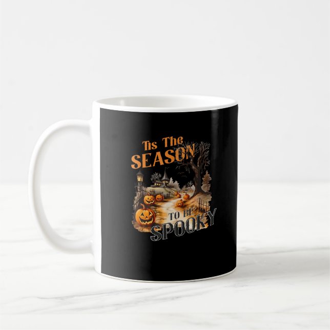 Caneca De Café Esta É A Época De Spooky Queda De Halloween Retro  (Esquerda)