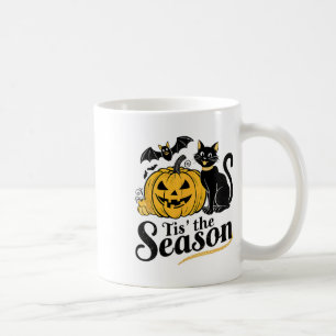 Caneca De Café Esta É A Época Do Halloween Bats Pumpkin Cai Engra