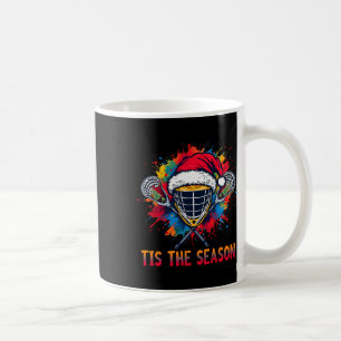 Caneca De Café Esta É A Época Lacrosse Mask Santa Hat Christmas S