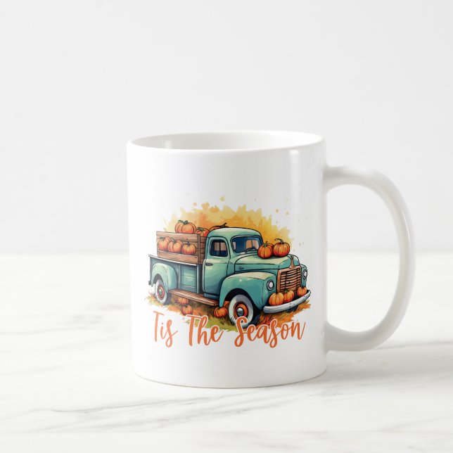 Caneca De Café 'Esta é a estação - Caminhão russo com abóboras (Direita)
