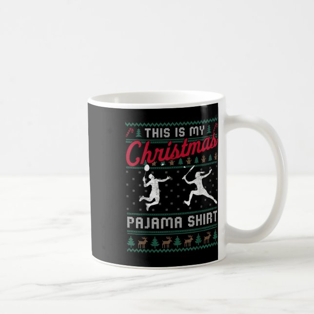 Caneca De Café Esta é Minha Camisa Feia de Natal de Badminton do  (Direita)