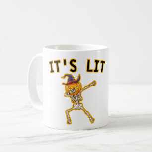 CANECA DE CAFÉ ESTÁ ENCERRADO - DABBING HALLOWEEN SKELETON PUMPK